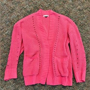 American Eagle Slouchy Chenille Cardigan Rose Small